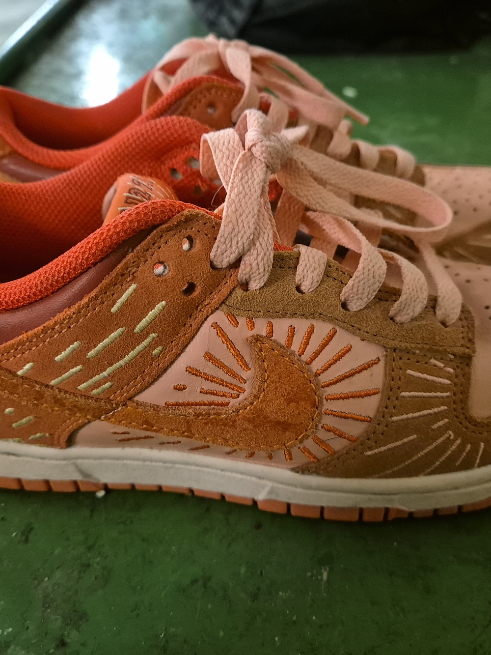 Nike Kids Orange and Pink Sunburst Accent Sneakers